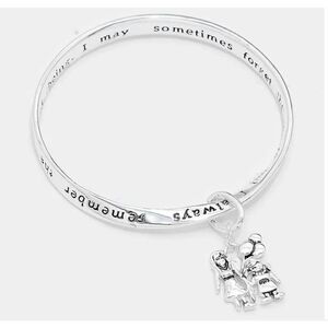 New Womens Boutique Mother Mom & Daughter Love Engraved Silver Twist Bracelet